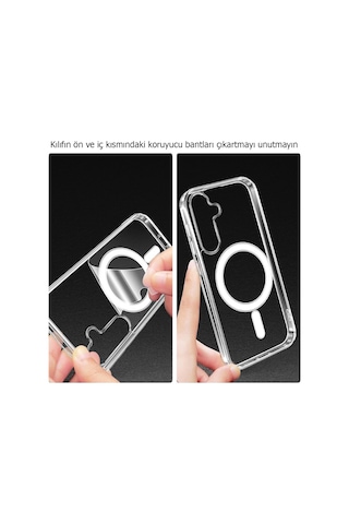 Samsung Uyumlu Galaxy A26 Kılıf Magsafe Özellikli Şeffaf Silikon Kapak Şeffaf