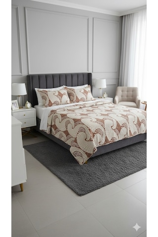 Rüya Tek Kişilik Pike Yatak Örtüsü Şaldünya Tarçın Çok Renkli