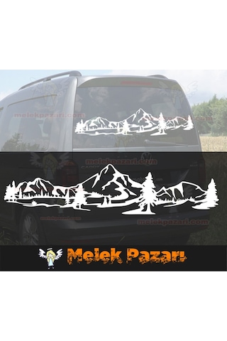Dağ Manzara Off Road Kamp Araba Sticker