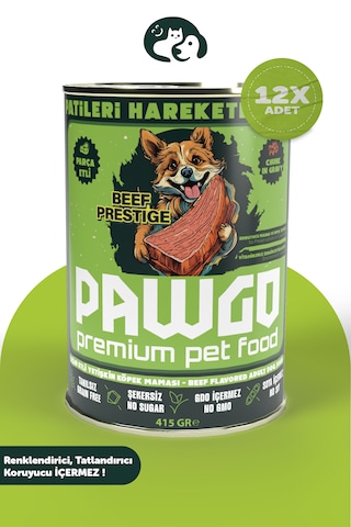PAWGO Beef Prestige Sığır Etli Parça Etli Köpek Mama 12 x 415 G