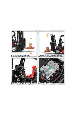 Jm Bricklayer Teknik Forklift Yapı Blokları, 2,4 Ghz Rc Uzaktan Kumandalı Parçalı Setler Çok Renkli