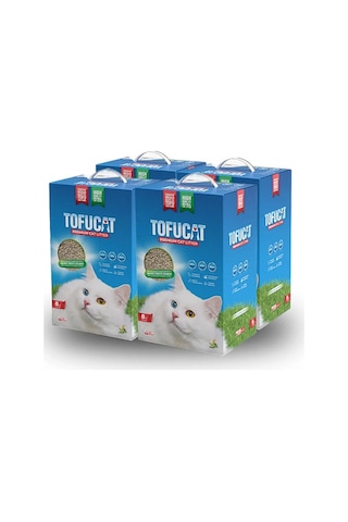 Tofucat Tuvalete Atılabilen Koku Hapsedeci Topaklaşan Doğal Tofu Kedi Kumu 4 x 8 L