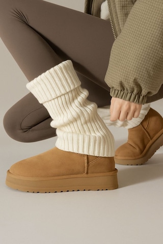 Ozzy Socks Tozluk Akrilik Triko Örgü Leg Warmer Ayak Isıtıcı Ekru Ekru
