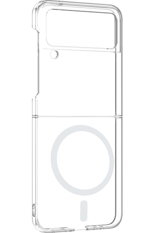 Samsung Uyumlu  Galaxy Z Flip 4 Kamera Korumalı M-safe Şarj Özellikli Şeffaf Zore London Sert Pc Kapak - Şeffaf Şeffaf