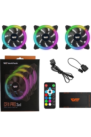 Darkflash Cf11 Pro 3Pin A Rgb 3X12Cm Fan Kit 3'Lü