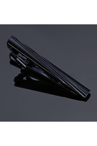 Monyee Erkek İş Gömleği Kravat Klemensi - Çelik Malzeme, Elektroplating İşlem, Uykuvazgeçmeyen Ticari Aksesuar Siyah Çizgili Çok Renkli