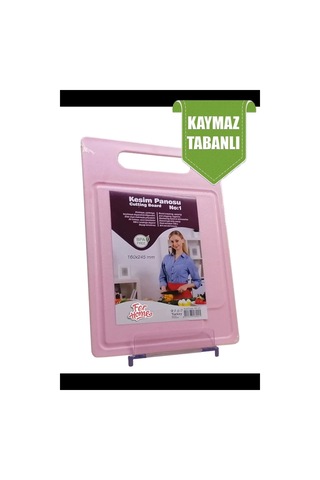 Jenerik Kesme Tahtası Kaydırmaz Plastik Kesme Sunum Tahtası Pratik Kesim Panosu 160x245 Mm Royaleks- Çok Renkli
