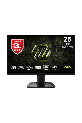 Msı 24.5" Mag 256f E20 1920x1080 Fhd 16:9 Flat Rapıd Ips 200hz 0.5ms Gtg, Min. Freesync Premıum Gamıng Monıtor