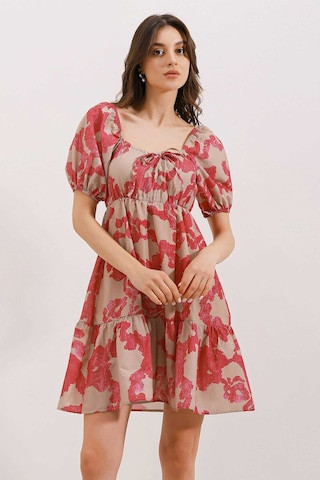 Bigdart 2351 Kloş Poplin Elbise - D. Fuşya 001
