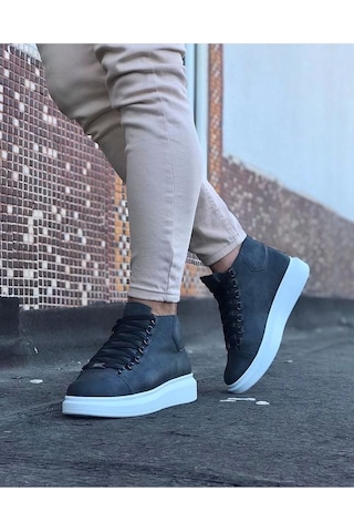 Wagoon Wg032 Gri Bağcıklı Sneakers Yarım Bilek Bot Gri