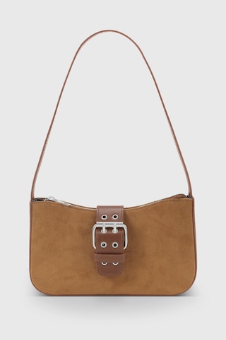 Housebags Kadın Süet Kahverengi Tokalı Vintage Görünüm Omuz Çantası 268 Süet Taba