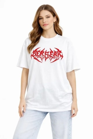 De'charme Baskılı T-shirt Yazlık Kısa Kol Bisiklet Yaka Rahat Kalıp Tişört - Beyaz