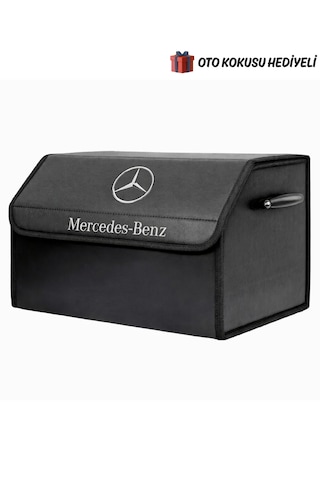 Mercedes-benz Marka Logolu Oto Bagaj Organizer Çanta Oto Bagaj Çantası 2 Bölmeli Suni Deri Boyutlar : 48 Cm X 31 Cm X 29 Cm