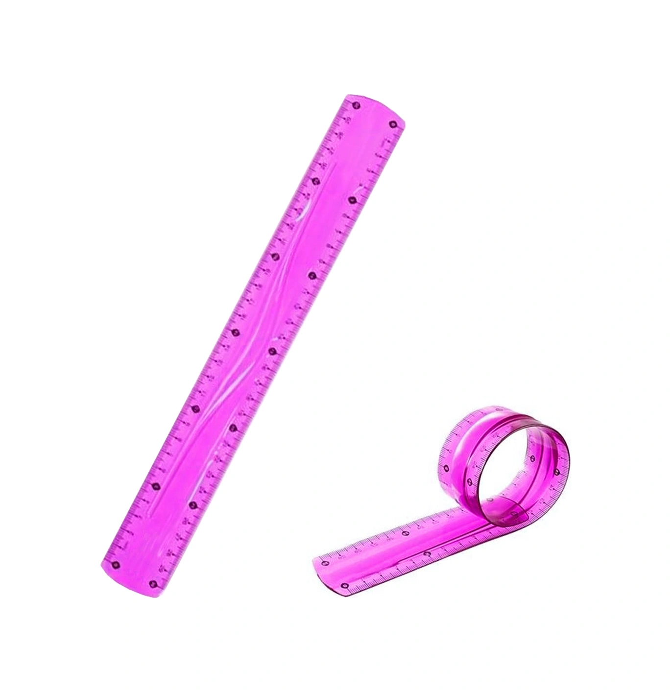 Pembe Esnek Plastik Cetvel Flexy Cetvel Kırılmayan Cetvel 30 Cm - 1 Adet Pembe