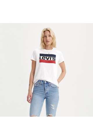 Levi's The Perfect Kadın Beyaz Yuvarlak Yaka Tişört Beyaz