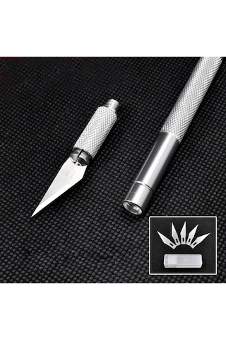Bianyo. Kretuar Bıçağı. Metal Saplı. 5 Yedek Uçlu. Kretuar Seti.