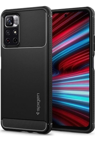 Spigen Redmi Note 11t 5g İle Uyumlu Kılıf Rugged Armor Matte Black
