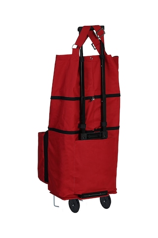 Ent Mine Model 2 Teker,teleskobik Kollu,alışveriş Çantası Kırmızı