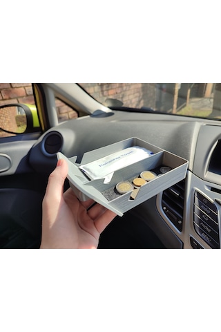 Ford Fiesta Mk7 Orta Konsol Saklama Çekmecesi 2009-2017 Gizli Bölme Organizer Çekmece Siyah