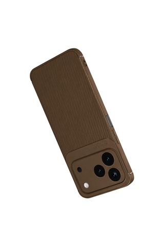 Tecno Spark 50 4g Kılıf Karbon Silikon Case Kahverengi
