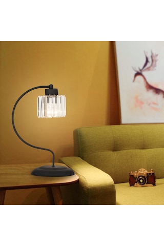 Tufty Siyah Kristalli Taşlı Dekoratif Tasarım Salon- Yatak Odası Modern Retro Abajur Diğer