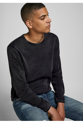 Jack & Jones Soluk Efektli Kazak-leo 12174001 Caviar Siyah