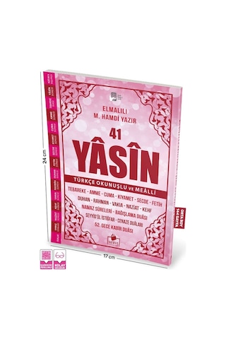 41 Yasin Orta Boy Türkçe Okunuşlu Ve Mealli Pembe Kapak
