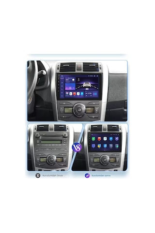 Otolas 2007-2013 Toyota Corolla Için 8+128gb, 10 Inç Gps & Wifi & Carplay Destekli, Kameralı Multimedya Navigasyon Sistemi 10"