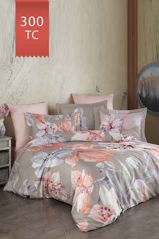 Varol Royal Saten Tek Kişilik 300tc Nevresim Takımı - Erica Çok Renkli