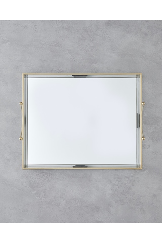 English Home Marsilya Cam Dekoratif Tepsi 43.3x33x5cm Gold