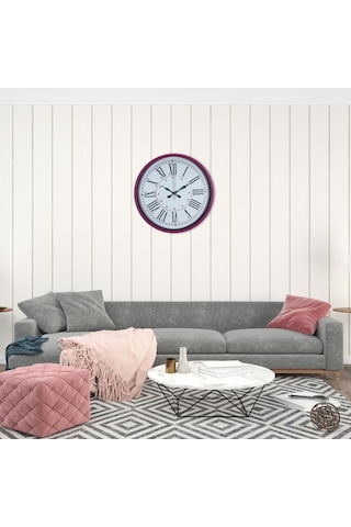 Pembe 36 Cm Dekoratif Duvar Saati Çok Renkli