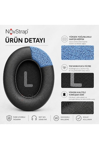 Novstrap Jbl Tune 700bt 710bt 720bt 750btnc 760nc 770nc İle Uyumlu Yedek Kulaklık Pedi Süngeri + Kafa Bandı Seti Siyah