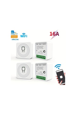 Motion003 4 Adet 16a Mini Akıllı Wifi Anahtarı Alexa Google Home Uyumlu Ewelink Otomasyonu L