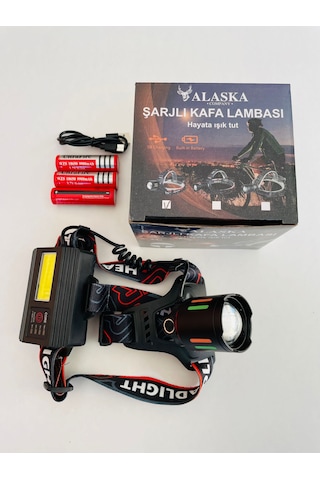 Alaska Company Çok Fonksiyonlu En Güçlü Kafa Feneri Siyah