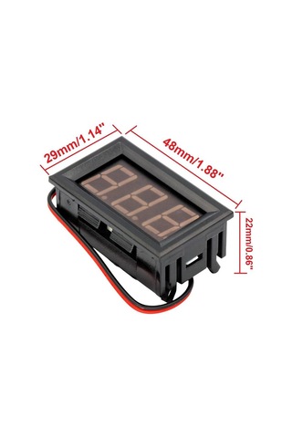 Sanec 0.56 İnch Dc 0-30v Panel Tip Dijital Kırmızı Voltmetre 3 Kablo