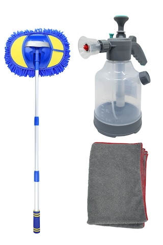 3 Lt Köpük Pompası, Mikrofiber Araba Yıkama Fırçası Ve Silme Bezi