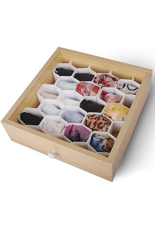 Homyl Petek Dolap Çorap İç Çamaşır Çekmece Bölücü Beyaz Beyaz