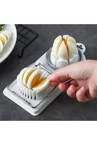 Trendooze Gaojunshop01 Beyaz Yumurta Dilimleyici 2 Başlı, Hediyeli Set Beyaz
