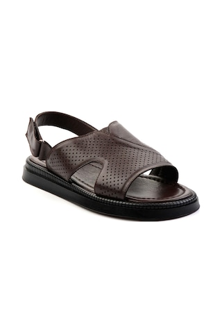 Kahve Hakiki Deri Erkek Sandalet E05557240643