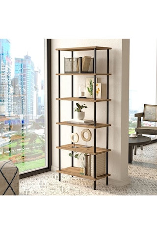 Versa Metal Kitaplık 6 Raflı 158cm Atlantik Çam Ver3-a Atlantik Çam