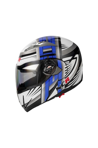 Ncr Çene Açılır Vizörlü Ece Belgeli Kask Beyaz Mavi