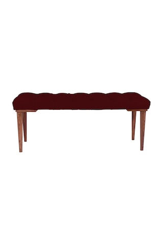 Gazzini Classic Retro Gürgen Ayak Chester Model Kapitoneli Bordo Puf Bench - Ceviz Ayak