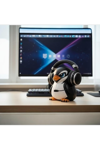 Happy3dworld Penguen Figürlü Kulaklık Standı, 3d Baskı Gaming Masaüstü Dekor