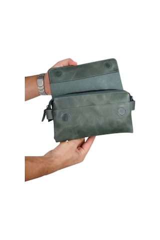 Mft Leather Hakiki Deri Unisex El Çantası Boliva 9874 Tiguan Haki