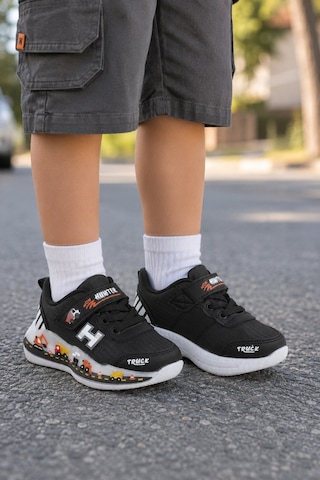 Mini Bonito Kız Erkek Çocuk Sneakers Spor Ayakkabı Desenli Tabanlı Modern Günlük Rahat Çocuk Ayakkabısı Siyah