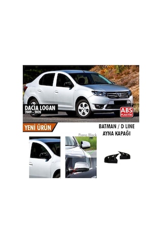 Ebal Otomotiv Dacia Logan 2009-2020 Batman Yarasa Ayna Kapağı Piano Black Abs Plastik