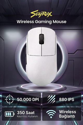 Scyrox V8s Kablosuz 400mah 40gr 50.000dpı 8k Profesyonel Gaming Oyuncu Mouse -