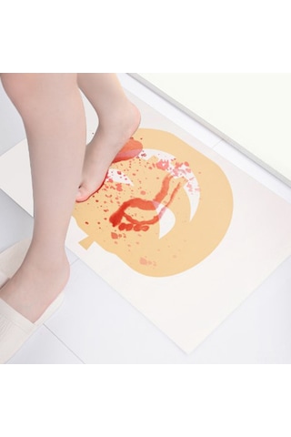 Singree Halloween Kanlı Banyo Paspası - Suyla Renk Değiştiren Kabak Desenli Banyo Matı Diğer