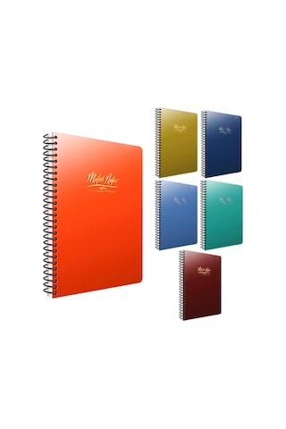 Gıpta Metal Notes Plastik Kapak Spiralli Not Defteri A6 80 Yaprak Kareli 5543 Çok Renkli