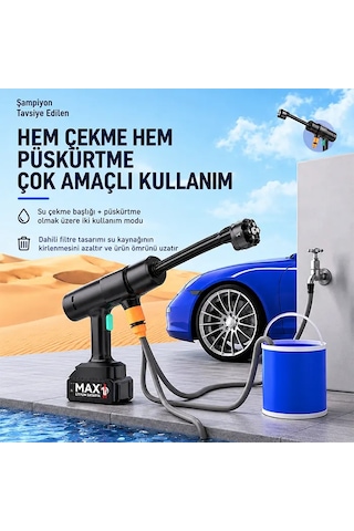 Ezere Jetclean Pro 18000rpm Şarjlı Yüksek Basınçlı Araç Ve Bahçe Yıkama Temizleme Tabancası- 5775 1